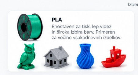 PLA - material in primeri izdelkov